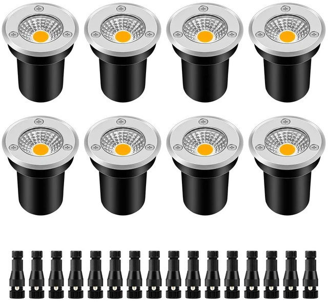 Main image of ZUCKEO Low Voltage Landscape Lighting LED Well Lights 3W 12V-24V in Ground Light IP67 Waterproof Outdoor Low Voltage Landscape Lights for Floor Driveway Deck Step Garden (8 Pack Warm White)