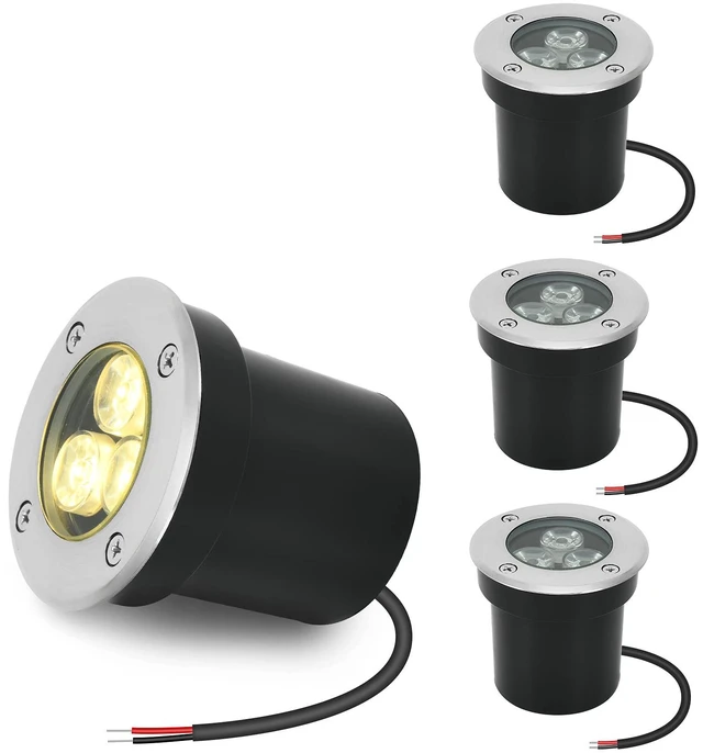 Main image of ACHENGE Low Voltage In-ground Light LED Well Lights Landscape Lighting 3W 12V 24V Outdoor Landscape Light Waterproof IP67 Pathway Driveway Deck Step Fence Garden Lights (Warm White)
