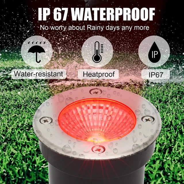 Alt view image 3 of 7 - ACHENGE Low Voltage In-ground Light LED Well Lights Color Change Landscape Lighting 3W 12V Outdoor Landscape Light RGB Waterproof IP67 Pathway Driveway Fence Garden Lights (Multi-Colored)