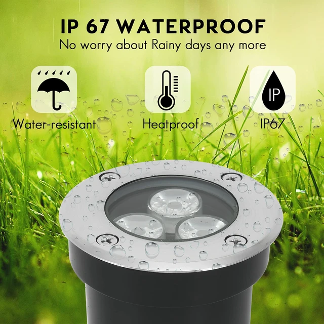 Alt view image 4 of 6 - ACHENGE Low Voltage Landscape Lighting In-ground Light LED Well Lights 3W 12V 24V Outdoor Landscape Light Waterproof IP67 Pathway Driveway Deck Step Fence Garden Lights