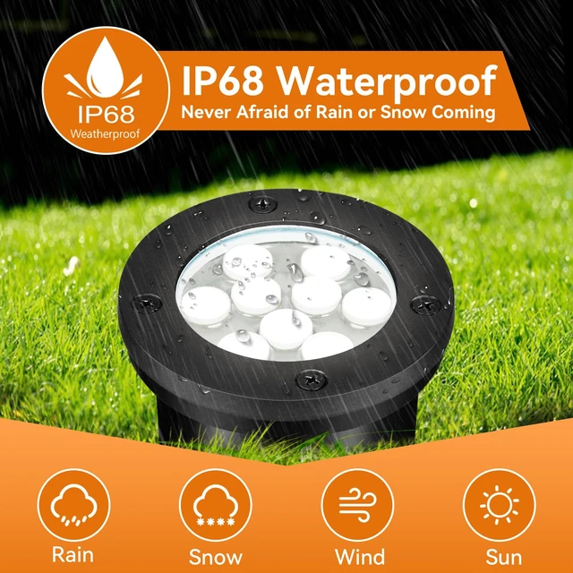 Alt view image 2 of 7 - AOAXL 9W LED Low Voltage Landscape Lights, AC/DC 12-24V Outdoor Well Lights IP68 Waterproof 5500K Cool White In-Ground Lights for Yard Pathway Driveway Deck(6 Pack)