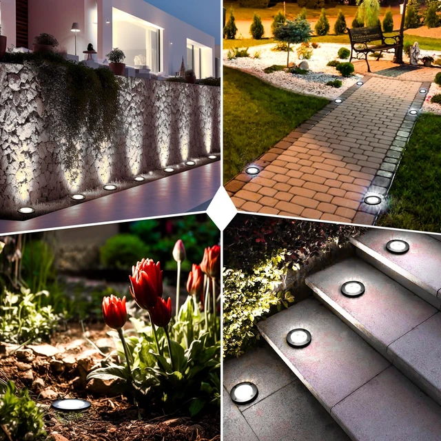 Alt view image 7 of 7 - AOAXL 9W LED Low Voltage Landscape Lights, AC/DC 12-24V Outdoor Well Lights IP68 Waterproof 5500K Cool White In-Ground Lights for Yard Pathway Driveway Deck(6 Pack)