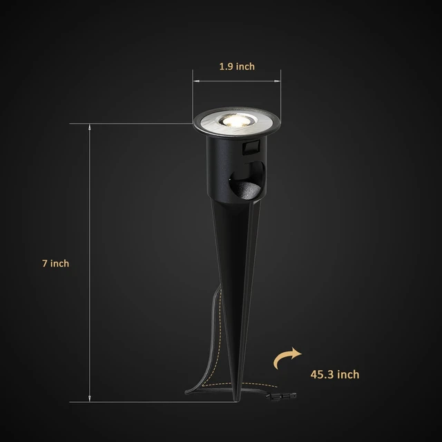 Alt view image 5 of 7 - LL LIGHTING LIVING 12V AC 7LM LED Low Voltage In Ground Lights 0.6W 6PK | 3200K Warm White LED Ground Spotlights 12V AC Aluminum Cover with Spike for Yard Garden