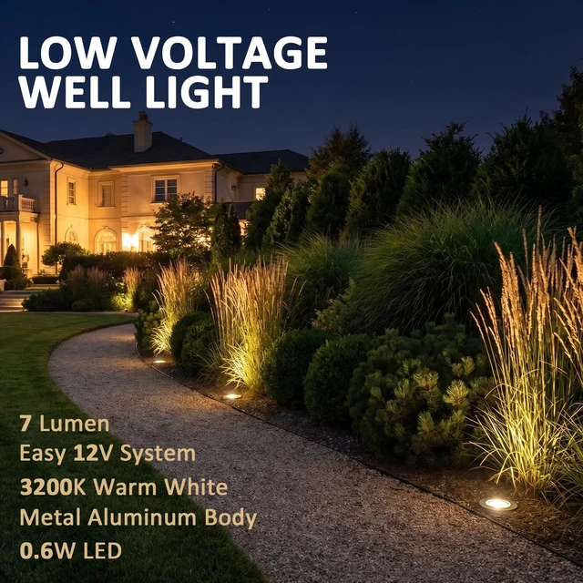 Alt view image 2 of 7 - LL LIGHTING LIVING 12V AC 7LM LED Low Voltage In Ground Lights 0.6W 6PK | 3200K Warm White LED Ground Spotlights 12V AC Aluminum Cover with Spike for Yard Garden