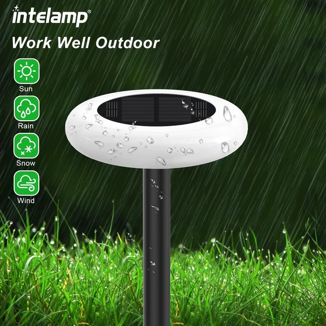 Alt view image 6 of 7 - intelamp Solar Pathway Lights Outdoor Waterproof 9 Color Changing 6 Pack | Remote Control Dusk to Dawn Solar Powered LED Ground Light for Lawn, Garden, Yard, Patio, Walkway, Driveway & Landscape Decor