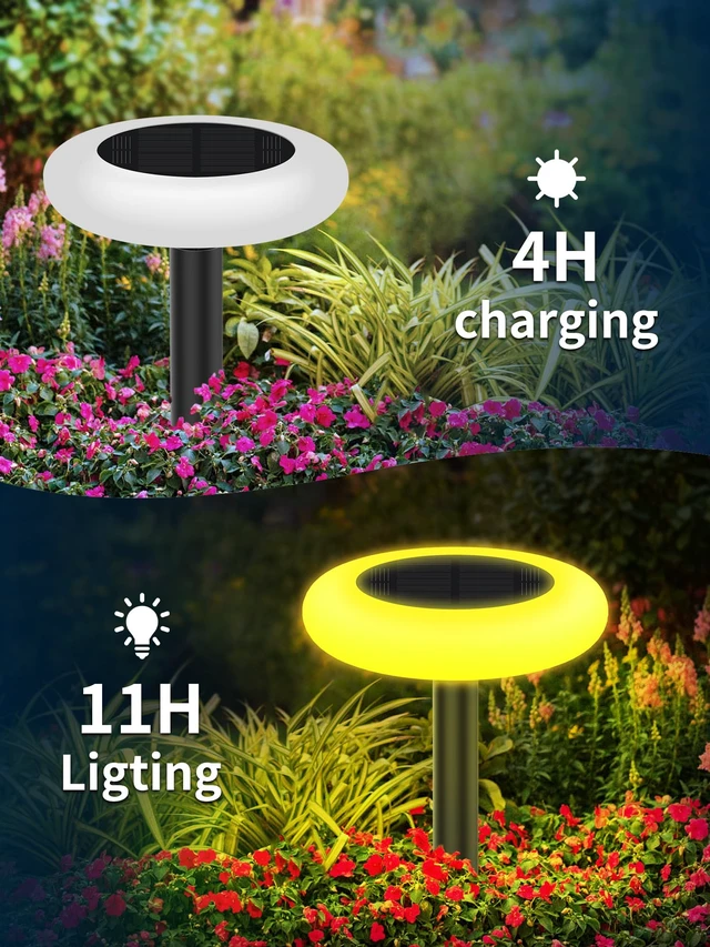 Alt view image 7 of 7 - intelamp Solar Pathway Lights Outdoor Waterproof 9 Color Changing 6 Pack | Remote Control Dusk to Dawn Solar Powered LED Ground Light for Lawn, Garden, Yard, Patio, Walkway, Driveway & Landscape Decor