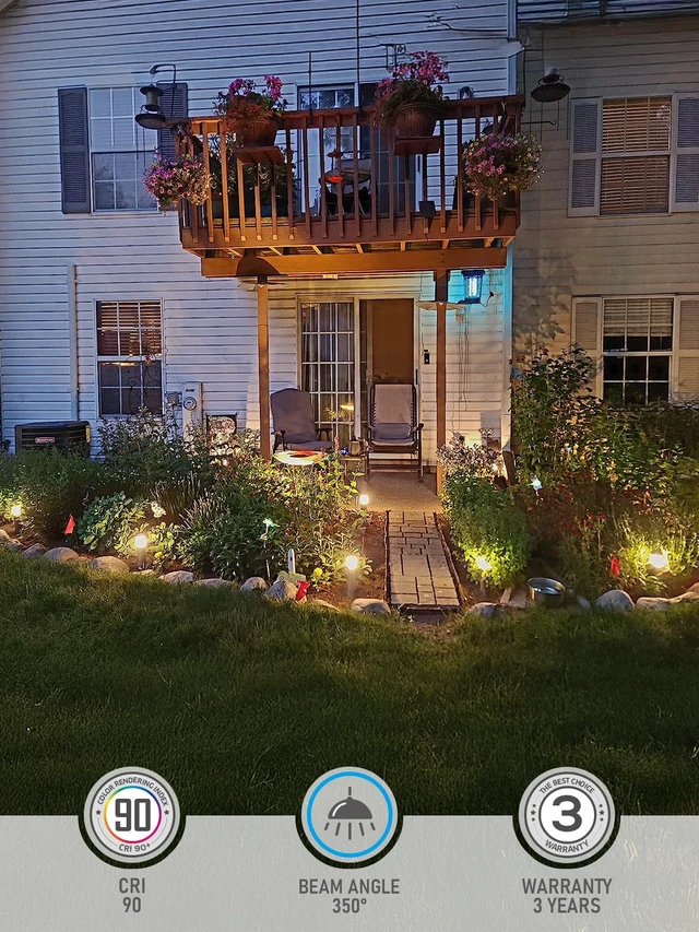 Alt view image 2 of 7 - LEONLITE 4-Pack Low Voltage Landscape Pathway Lights, 3W, CRI90, 3000K | 12-24V AC/DC, Aluminum, ETL, Warm White, Low Voltage LED Bollard Path Lights, for Walkway Yard Garden