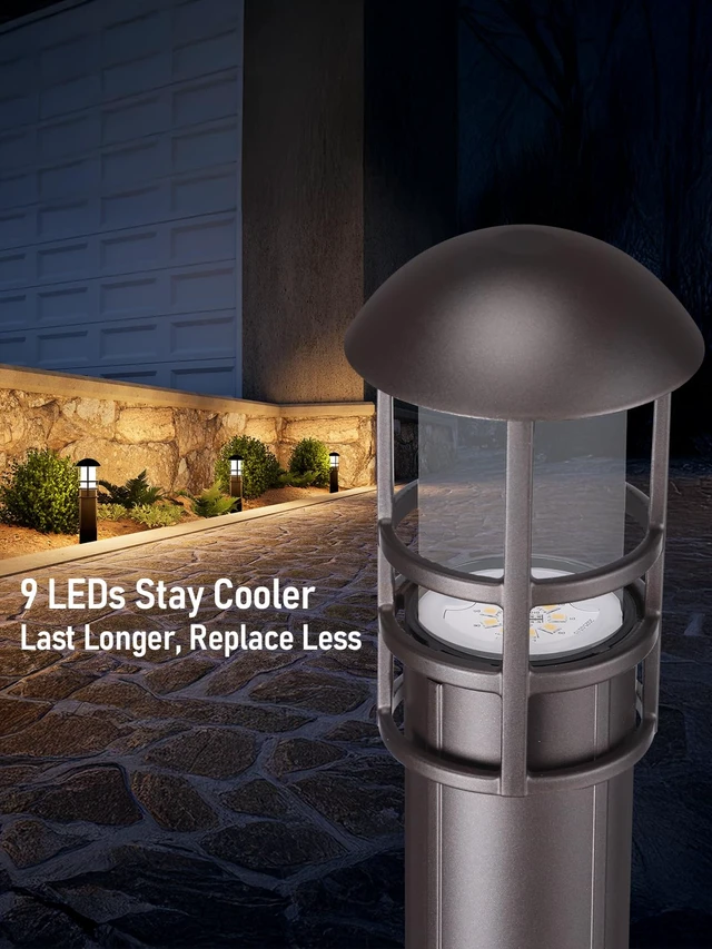Alt view image 3 of 7 - LEONLITE 4-Pack Low Voltage Landscape Pathway Lights, 3W, CRI90, 3000K | 12-24V AC/DC, Aluminum, ETL, Warm White, Low Voltage LED Bollard Path Lights, for Walkway Yard Garden