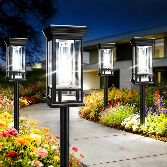 Main image of 12 Pack Bright Solar Garden Lights, Solar Pathway Lights Outdoor Waterproof | Auto On/Off, Solar Lights Outdoor for Yard, Sun-Powered Landscape Lights for Path Walkway Lawn Driveway Patio Decor