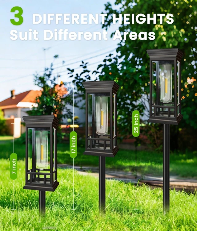 Alt view image 5 of 7 - 12 Pack Bright Solar Garden Lights, Solar Pathway Lights Outdoor Waterproof | Auto On/Off, Solar Lights Outdoor for Yard, Sun-Powered Landscape Lights for Path Walkway Lawn Driveway Patio Decor