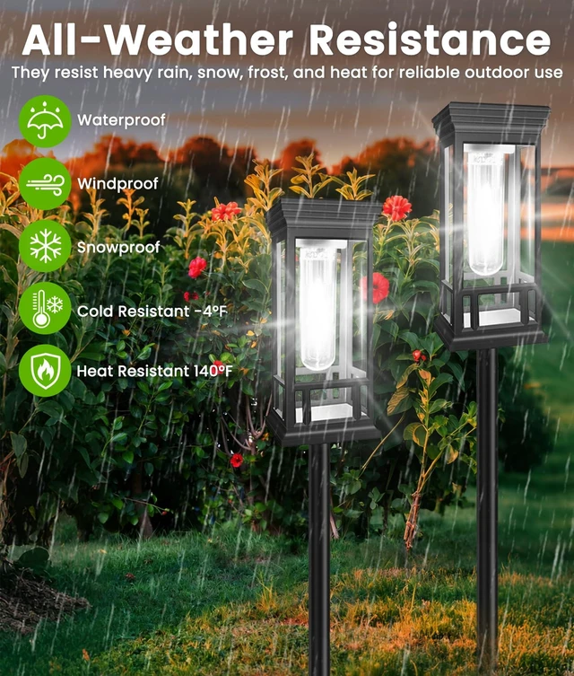 Alt view image 7 of 7 - 12 Pack Bright Solar Garden Lights, Solar Pathway Lights Outdoor Waterproof | Auto On/Off, Solar Lights Outdoor for Yard, Sun-Powered Landscape Lights for Path Walkway Lawn Driveway Patio Decor