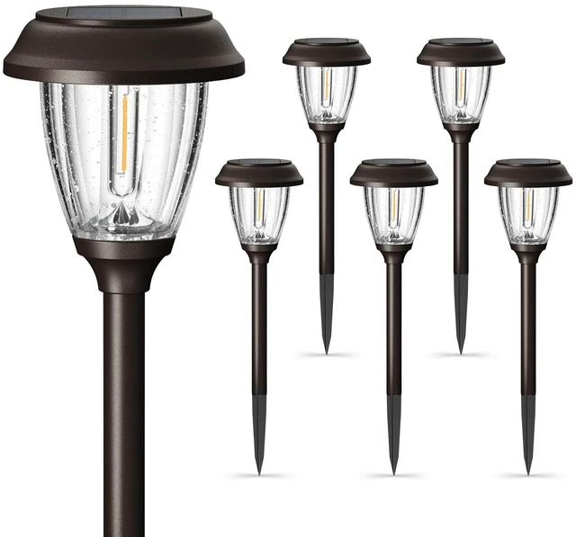 Main image of XMCOSY+ Solar Pathway Lights Outdoor, 6 Pack 2-Mode Solar Garden Lights | IP65 Waterproof Glass & Stainless Steel, 2 Lighting Modes (10/25 LM) Warm White for Yard, Walkway, Driveway, Patio & Path