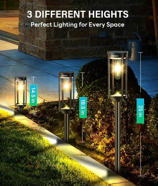 Alt view image 6 of 7 - COXSENI Solar Pathway Lights Outdoor Waterproof Warm White, 8 Pack | Bright LED, 3000K, IP65, Solar Powered Landscape Lights for Path, Driveway, Lawn, Patio, Sidewalk, Yard, Walkway