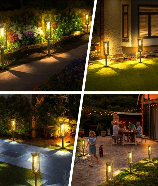 Alt view image 7 of 7 - COXSENI Solar Pathway Lights Outdoor Waterproof Warm White, 8 Pack | Bright LED, 3000K, IP65, Solar Powered Landscape Lights for Path, Driveway, Lawn, Patio, Sidewalk, Yard, Walkway