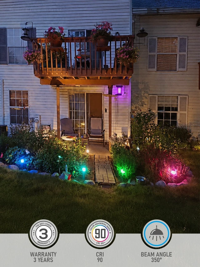 Alt view image 4 of 7 - LEONLITE 4-Pack RGBCW Low Voltage Landscape Pathway Lights, 3W, CRI90 | Color Changing, 12-24V AC/DC, Aluminum, ETL, Multi-Color, Low Voltage LED Bollard Path Lights, for Walkway Yard Garden