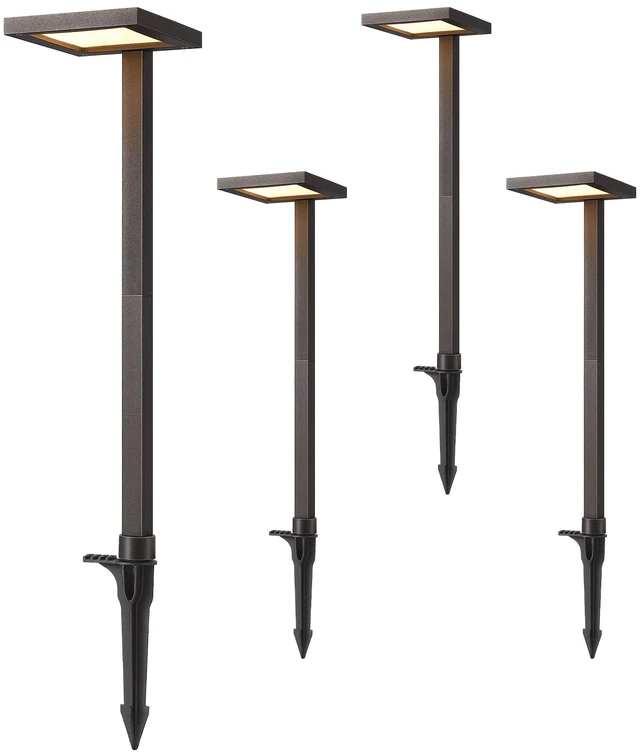 Main image of EDISHINE Low Voltage Landscape Lighting, LED Modern Pathway Lights 4 Pack | 5.6W 151LM 3000K, 50,000 Hrs, 12V Aluminum, with Connectors, 7'' Beam Range & 15'' Extension Cable, for Yard, Garden
