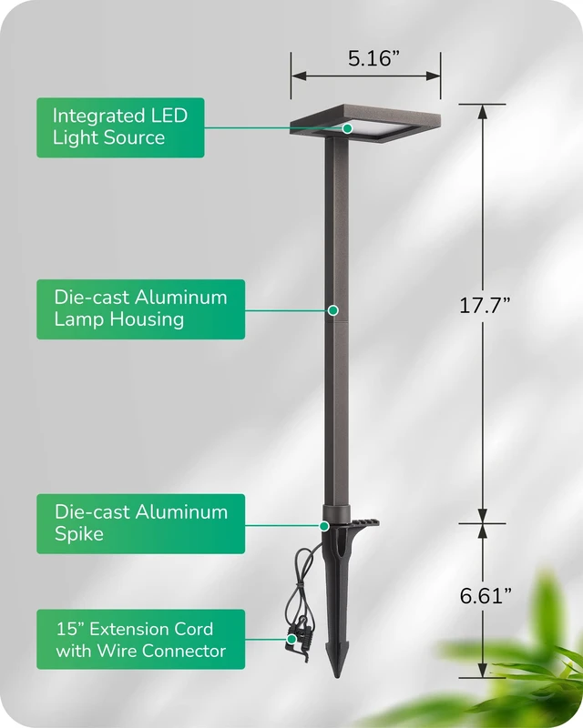 Alt view image 6 of 7 - EDISHINE Low Voltage Landscape Lighting, LED Modern Pathway Lights 4 Pack | 5.6W 151LM 3000K, 50,000 Hrs, 12V Aluminum, with Connectors, 7'' Beam Range & 15'' Extension Cable, for Yard, Garden