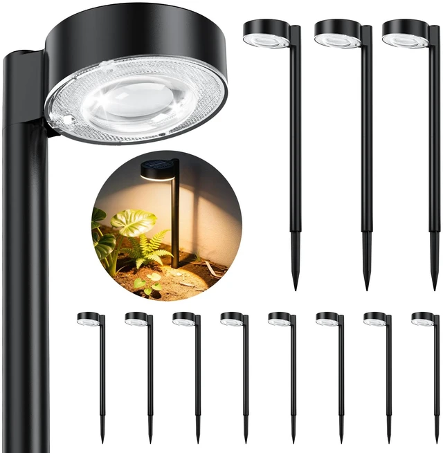 Main image of ELECLINK 12 Pack Solar Pathway Lights Outdoor, Solar Powered Landscape Path Light with Larger LED Lens, Brighter Up to 12 Hrs Waterproof Outdoor Solar Light for Yard Garden Walkway Driveway Sidewalk