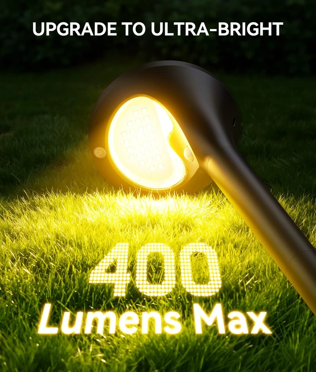 Alt view image 3 of 7 - ELECLINK Solar Pathway Lights Outdoor with Motion Sensor, 6 Pack Security Solar Garden Lights, 400LM Bright LEDs, Larger Glass Panel, 3 Modes Waterproof Path Lights for Yard Patio Walkway Driveway