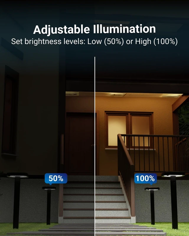 Alt view image 3 of 7 - Sunco 6 Pack Square Solar Pathway Lights Outdoor, 2CCT, 2W, Dimmable | Selectable CCT 2700K/4000K, Bright 120LM, Outdoor Patio, Backyard, Garden Landscape Lighting, Home and Accent Lights, 3.7V