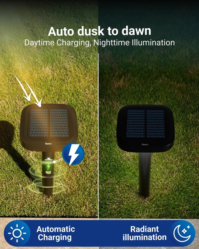 Alt view image 7 of 7 - Sunco 6 Pack Square Solar Pathway Lights Outdoor, 2CCT, 2W, Dimmable | Selectable CCT 2700K/4000K, Bright 120LM, Outdoor Patio, Backyard, Garden Landscape Lighting, Home and Accent Lights, 3.7V