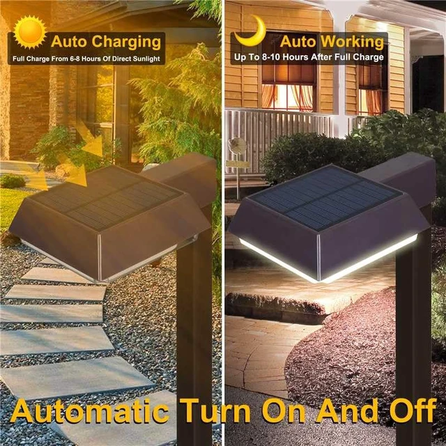 Alt view image 3 of 7 - 4Pack Solar Pathway Lights Outdoor 300LM 2-in-1 Warm White & Daylight Modes | 2 Color Modes, Solar LED Lights Outdoor Waterproof for Path, Sidewalk, Driveway or Walk Way Light