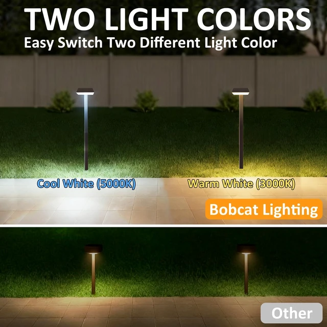 Alt view image 6 of 7 - 4Pack Solar Pathway Lights Outdoor 300LM 2-in-1 Warm White & Daylight Modes | 2 Color Modes, Solar LED Lights Outdoor Waterproof for Path, Sidewalk, Driveway or Walk Way Light