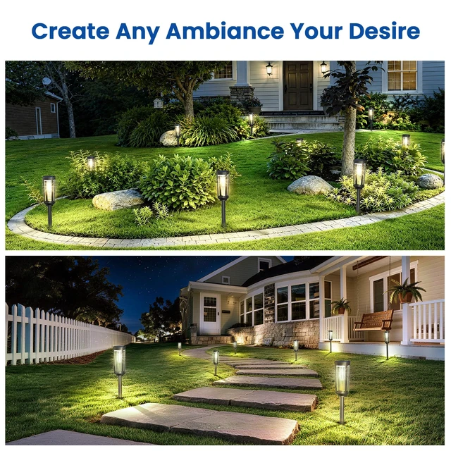 Alt view image 7 of 7 - JEJOT Solar Pathway Lights Outdoor Waterproof, 8 Pack Solar Walkway Lights | Solar Light outdoor for Lawn Yard Garden Patio Driveway Decor Landscape, Cool White