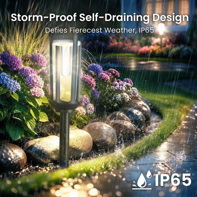 Alt view image 5 of 7 - JEJOT Solar Pathway Lights Outdoor Waterproof, 8 Pack Solar Walkway Lights | Solar Light outdoor for Lawn Yard Garden Patio Driveway Decor Landscape, Cool White