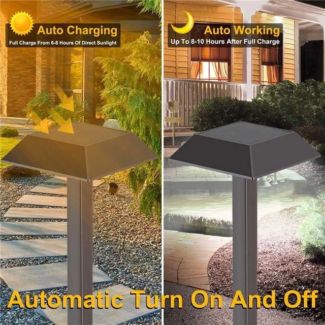 Alt view image 7 of 7 - 300 LM Solar Landscape Lights Outdoor, Pathway Light 2 Color Modes, 4 Pack | Warm White & Daylight Color Modes, Waterproof Landscape LED Lighting for Walkway, Garden, Driveway
