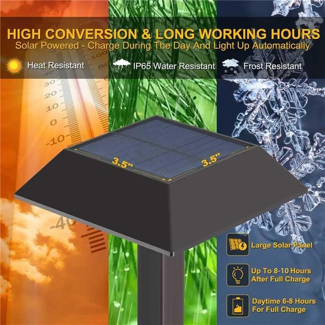 Alt view image 5 of 7 - 300 LM Solar Landscape Lights Outdoor, Pathway Light 2 Color Modes, 6 Pack | Warm White & Daylight Color Modes, Waterproof Landscape LED Lighting for Walkway, Garden, Driveway