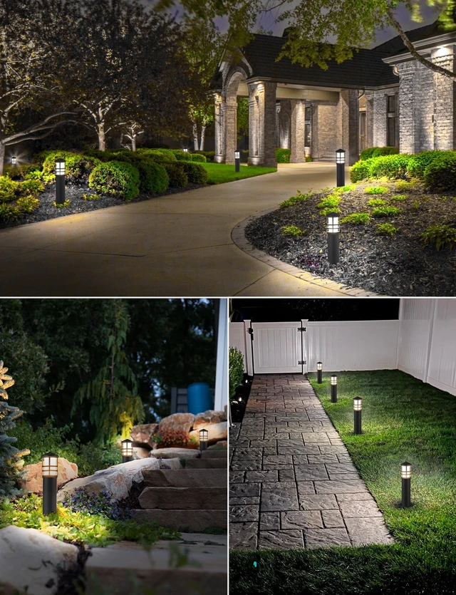 Alt view image 6 of 7 - SUNVIE 4-Pack Low Voltage Pathway Lights 3W 3000K 12-24V LED Landscape Bollard Path Lights with Connectors CRI 90+ Aluminum Outdoor Landscape Lighting for Walkway Yard Garden, ETL Listed Cord