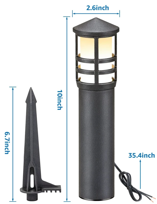 Alt view image 7 of 7 - SUNVIE 4-Pack Low Voltage Pathway Lights 3W 3000K 12-24V LED Landscape Bollard Path Lights with Connectors CRI 90+ Aluminum Outdoor Landscape Lighting for Walkway Yard Garden, ETL Listed Cord