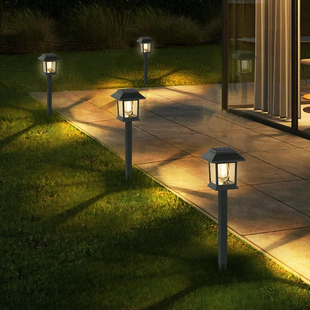 Alt view image 4 of 7 - Greluna Solar Lights Outdoor, 6 Pack Waterproof Auto On/Off Solar Pathway Lights for Garden, Landscape, Path, Yard, Patio, Driveway, Walkway Decor