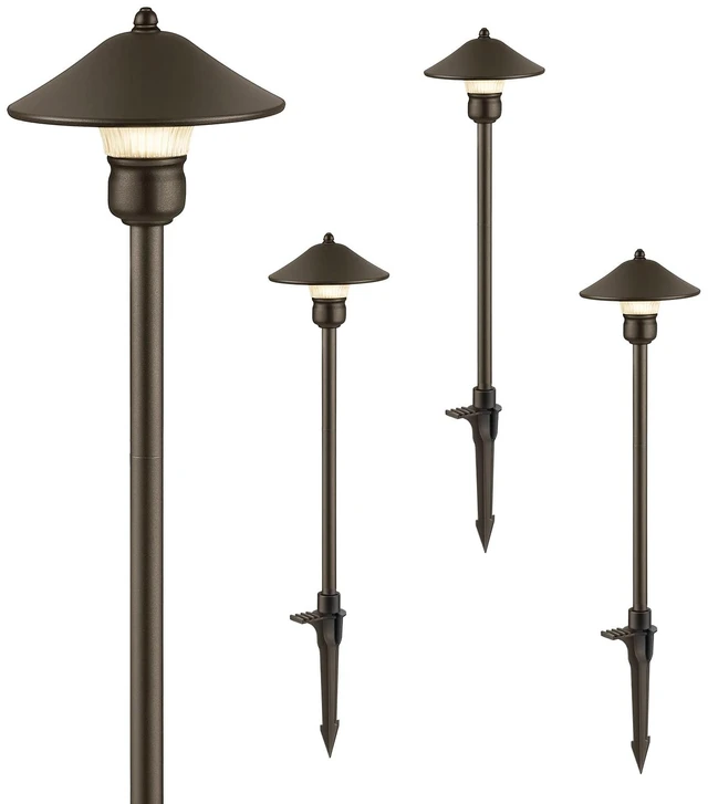 Main image of EDISHINE Low Voltage Landscape Lighting, Wired LED Pathway Lights 4 Pack | 16.5" Tall, 12V AC/DC, 3W 150LM 3000K, 50,000H, Waterproof Aluminum for Walkway, Driveway, Garden, Path, Yard
