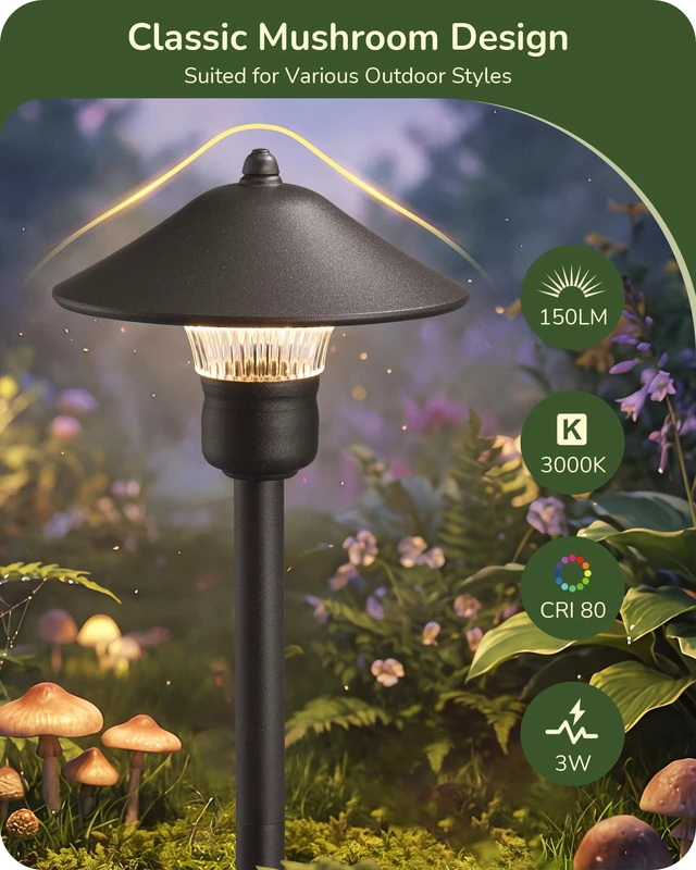 Alt view image 2 of 7 - EDISHINE Low Voltage Landscape Lighting, Wired LED Pathway Lights 4 Pack | 16.5" Tall, 12V AC/DC, 3W 150LM 3000K, 50,000H, Waterproof Aluminum for Walkway, Driveway, Garden, Path, Yard