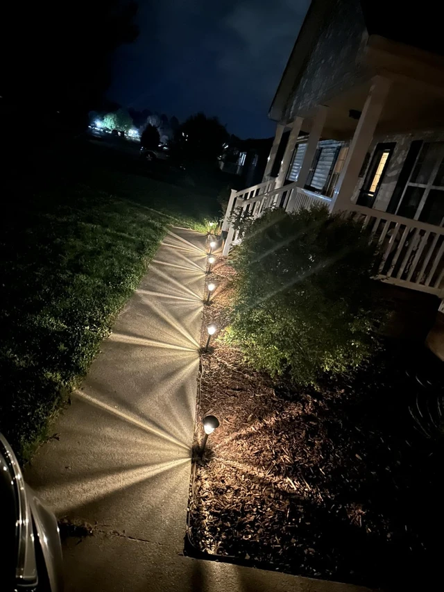 Alt view image 3 of 6 - DERAYSION Solar Lights Outdoor, Metal Glass Solar Pathway Lights | IP65 Waterproof Garden Lights Glass Stainless Steel Long-Lasting Outdoor Solar Lights for Yard Garden Path Driveway Walkway