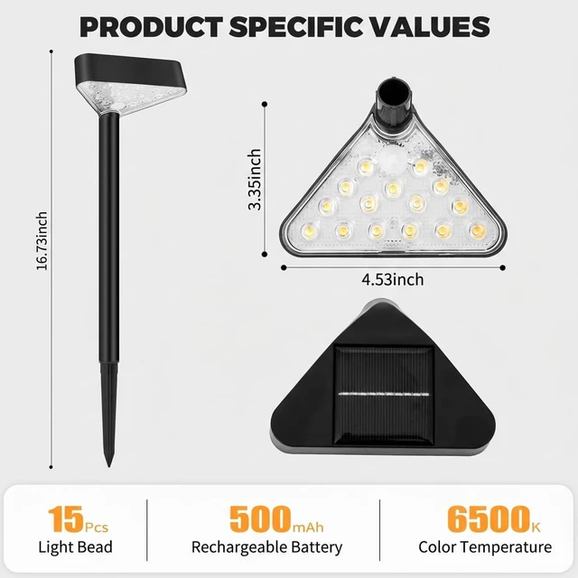 Alt view image 2 of 7 - 8 Pack Solar Pathway Lights Outdoor, Bright LED Solar Landscape Lights | Waterproof Solar Garden Lights for Yard, Patio, Walkway, Lawn, DrivewayCold White, 8 Pack