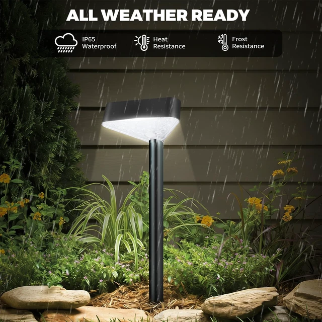 Alt view image 3 of 7 - 8 Pack Solar Pathway Lights Outdoor, Bright LED Solar Landscape Lights | Waterproof Solar Garden Lights for Yard, Patio, Walkway, Lawn, DrivewayCold White, 8 Pack