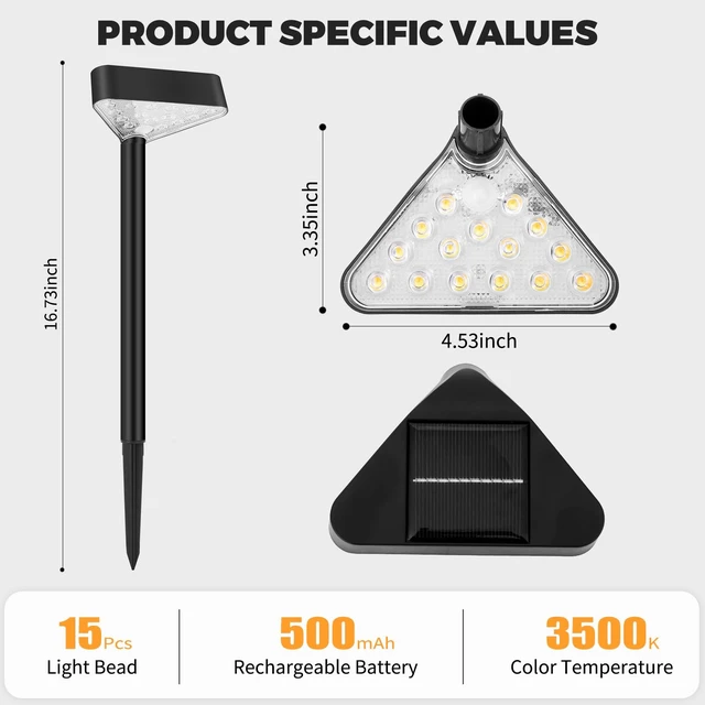 Alt view image 2 of 7 - 8 Pack Solar Pathway Lights Outdoor, Bright LED Solar Landscape Lights | Waterproof Solar Garden Lights for Yard, Patio, Walkway, Lawn, Driveway(Warm White, 8 Pack)