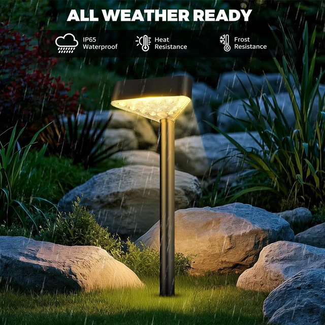 Alt view image 3 of 7 - 8 Pack Solar Pathway Lights Outdoor, Bright LED Solar Landscape Lights | Waterproof Solar Garden Lights for Yard, Patio, Walkway, Lawn, Driveway(Warm White, 8 Pack)