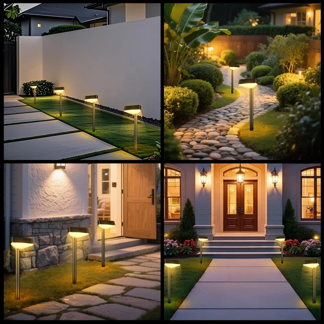 Alt view image 7 of 7 - 8 Pack Solar Pathway Lights Outdoor, Bright LED Solar Landscape Lights | Waterproof Solar Garden Lights for Yard, Patio, Walkway, Lawn, Driveway(Warm White, 8 Pack)