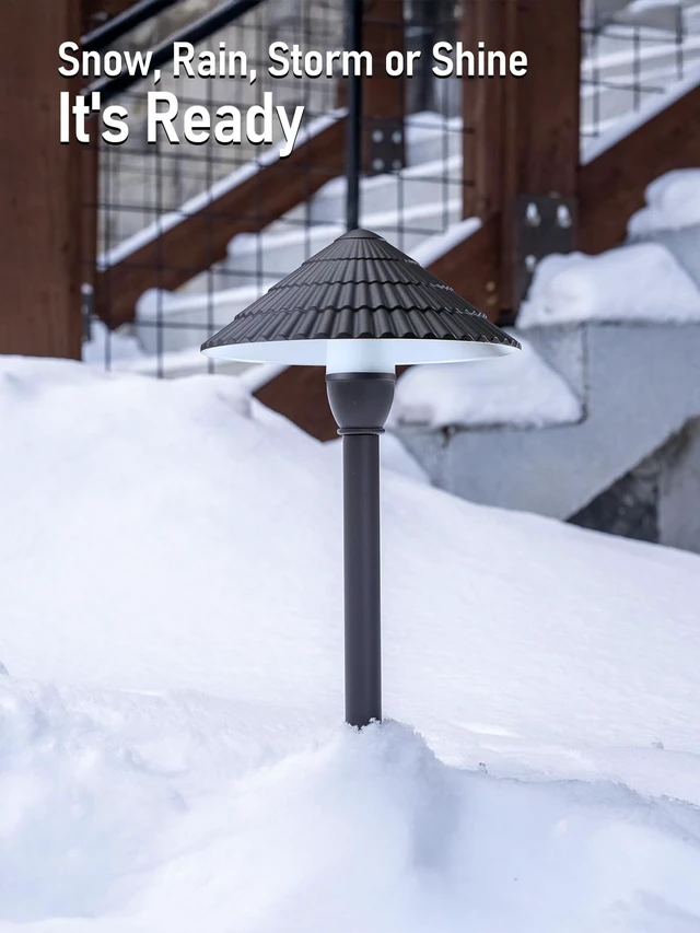 Alt view image 5 of 7 - LEONLITE 4-Pack LED Low Voltage Landscape Path Lights, 12-24V AC/DC, 4000K | 3W 120LM, CRI90, ETL Listed, Cast Aluminum, Wet Location, Cool White, Wired Pathway Lights, for Yard Lawn