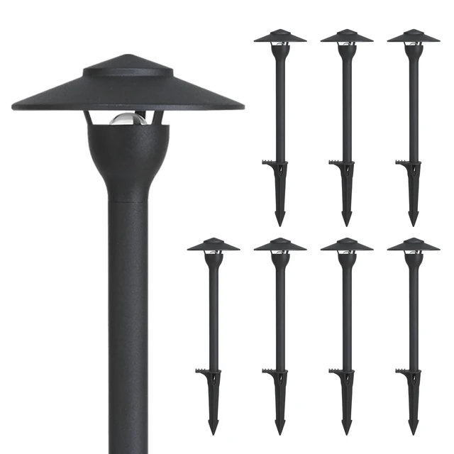 Main image of MULANDI Low Voltage Pathway Lights LED Landscape Lights, 4.5W 12V AC/DC, 3000K Warm White, Cast-Aluminum, IP65 Waterproof, ETL Listed, for Yard, Walkway, Garden, 8 Pack