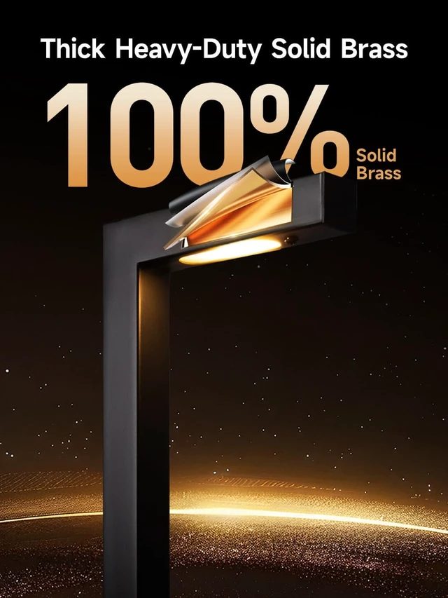 Alt view image 5 of 7 - Brass Low Voltage L-Shaped Path Light, Black, G4, 2700K, 1Pack | 12V AC/DC wired waterproof outdoor LED landscape path lights with replaceable 3W 270LM G4 bulbs for walkways and garden paths