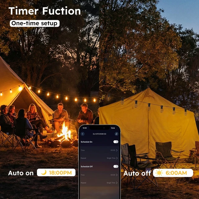 Alt view image 5 of 7 - 200FT Outdoor String Light with S11 LED Bulbs, Low-Voltage LED Patio Lights | Outdoor Lights with App & Remote, Music Sync, 4 Lighting Modes, Waterproof for Backyard, Porch, Garden, Deck, Party