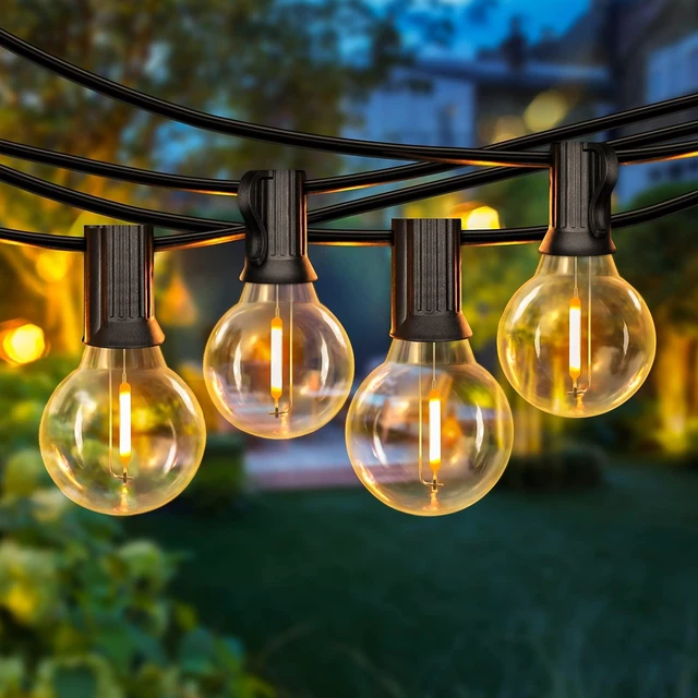 Main image of VerRon 50FT LED G40 Globe String Lights with 50+2 Dimmable Edison Bulbs | Shatterproof Outdoor Patio String Lights, Backyard Hanging Bistro Light Waterproof for Balcony Party Wedding Market Cafe
