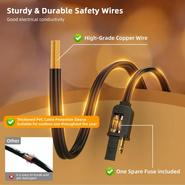 Alt view image 5 of 7 - FOOMAN ST38 LED Outdoor String Lights, 150FT Waterproof Hanging Patio Light | 72+3 Shatterproof ST38 Bulbs, Waterproof IP65, 2700K Warm White, Dimmable, Perfect for Patio Backyard Gazebo Bistro