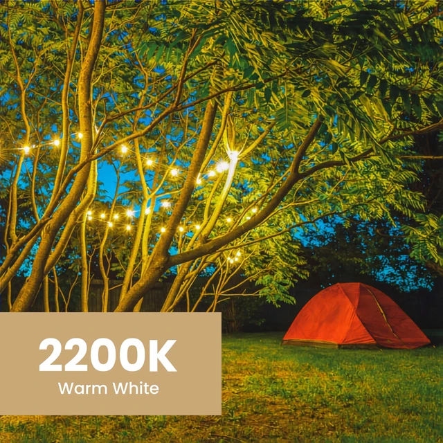 Alt view image 5 of 7 - Feit Electric Incandescent Outdoor String Lights - 20ft, Linkable, SL20-10 | 10 Clear Bulbs + 5 Spares, 16/2 Heavy-Duty Cord, 2200K Warm White, Non Dimmable, 10 Sockets