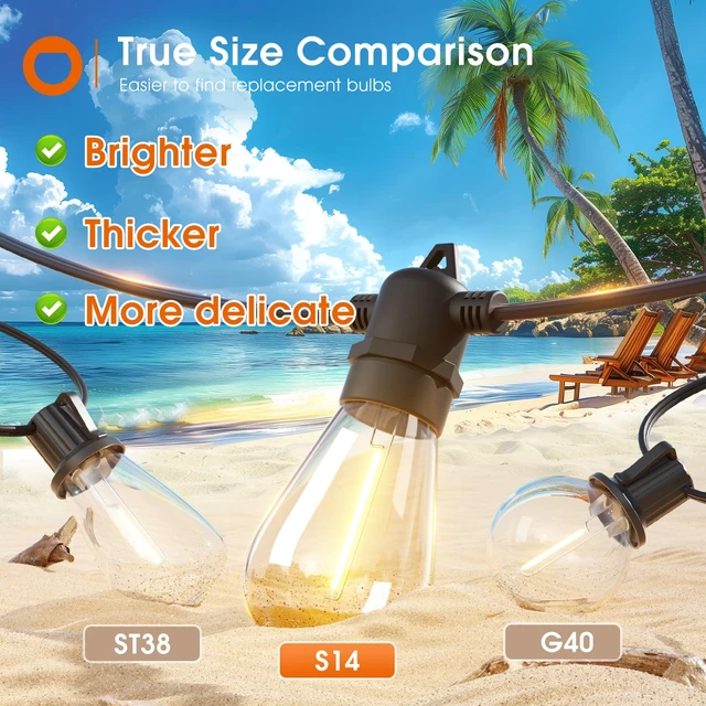 Alt view image 3 of 7 - addlon 102FT(96+6) Solar String Lights Outdoor, Last 20+ Hrs, USB Charging | IP65 Waterproof. Dimmable Timer via Remote. Memory, 3 Modes, 2700K Warm White. Easy Install for Patio, Backyard, Porch.